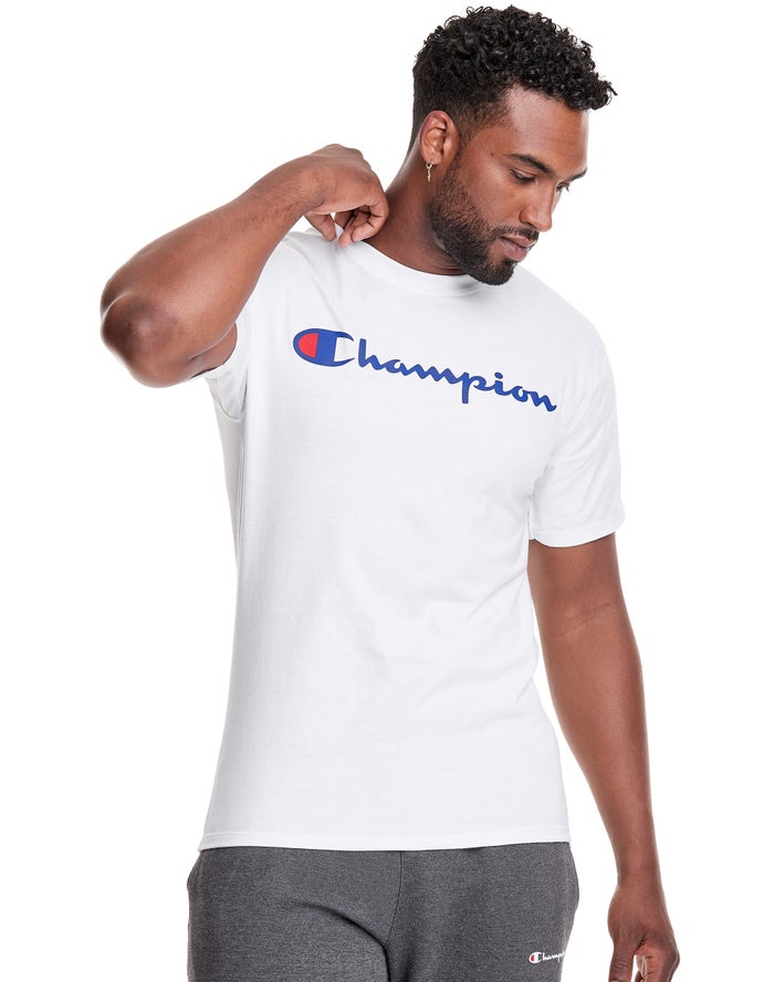 Camiseta Champion Hombre - Graphic Jersey Script Logo ( Blancas ) 4517968-DO